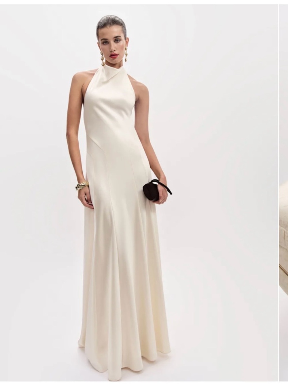 Reformation Roy - Cream High-Neck Halter Wedding Gown - Picture 4 of 4